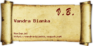 Vandra Bianka névjegykártya